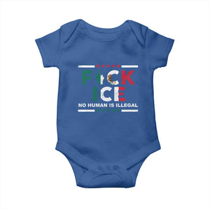 Fck Ice Baby Onesie Mexico Flag Mexican Immigrant Anti Immigration Enforcement TS10 Royal Blue Print Your Wear