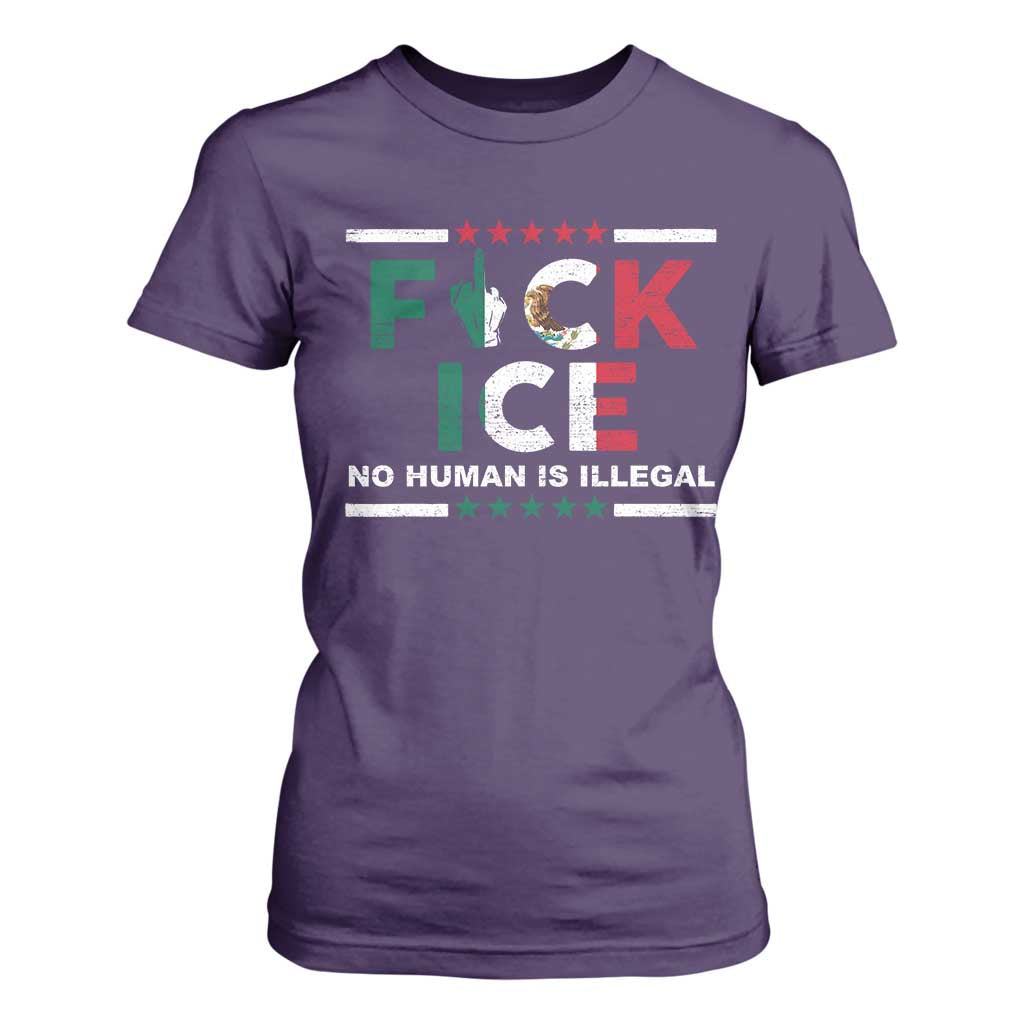 Fck Ice T Shirt For Women Mexico Flag Mexican Immigrant Anti Immigration Enforcement TS10 Purple Print Your Wear