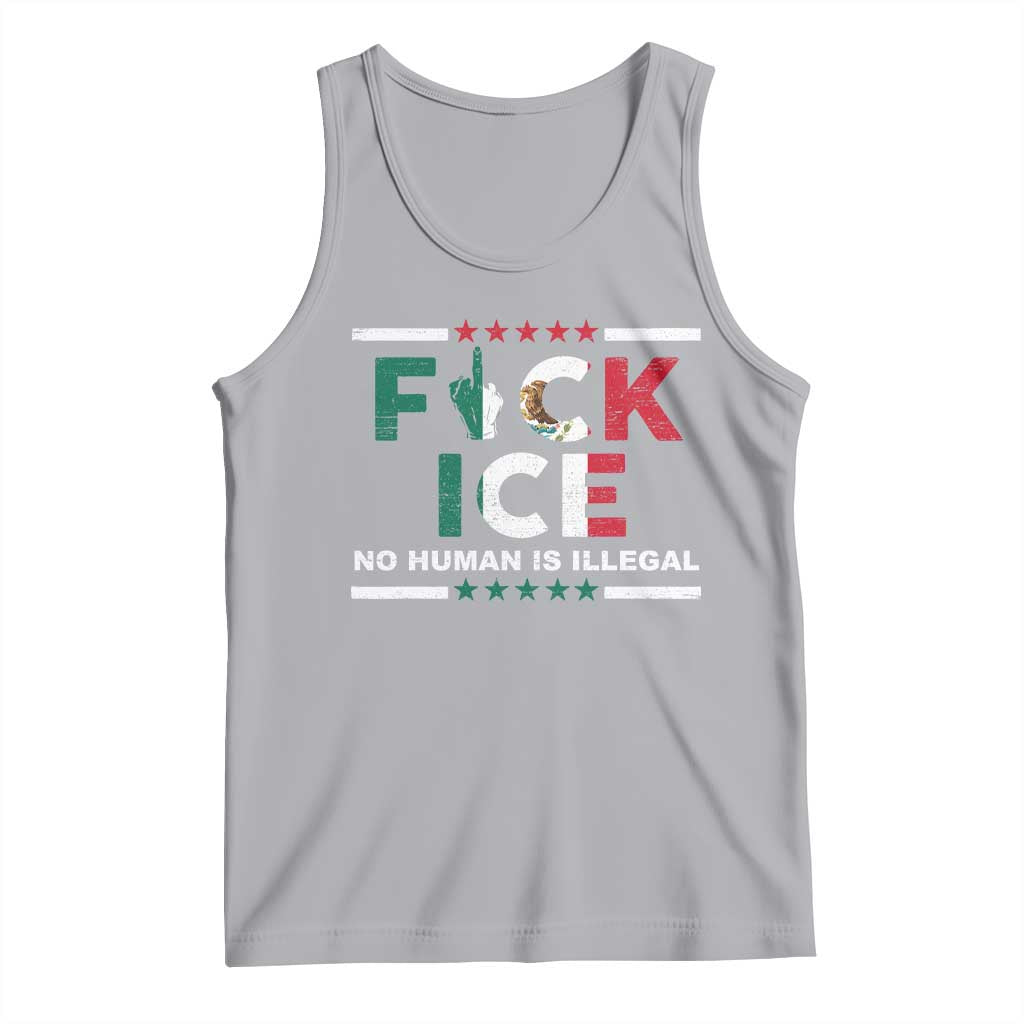 Fck Ice Tank Top Mexico Flag Mexican Immigrant Anti Immigration Enforcement TS10 Athletic Heather Print Your Wear