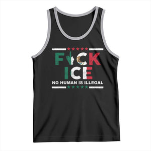 Fck Ice Tank Top Mexico Flag Mexican Immigrant Anti Immigration Enforcement TS10 Black Athletic Heather Print Your Wear