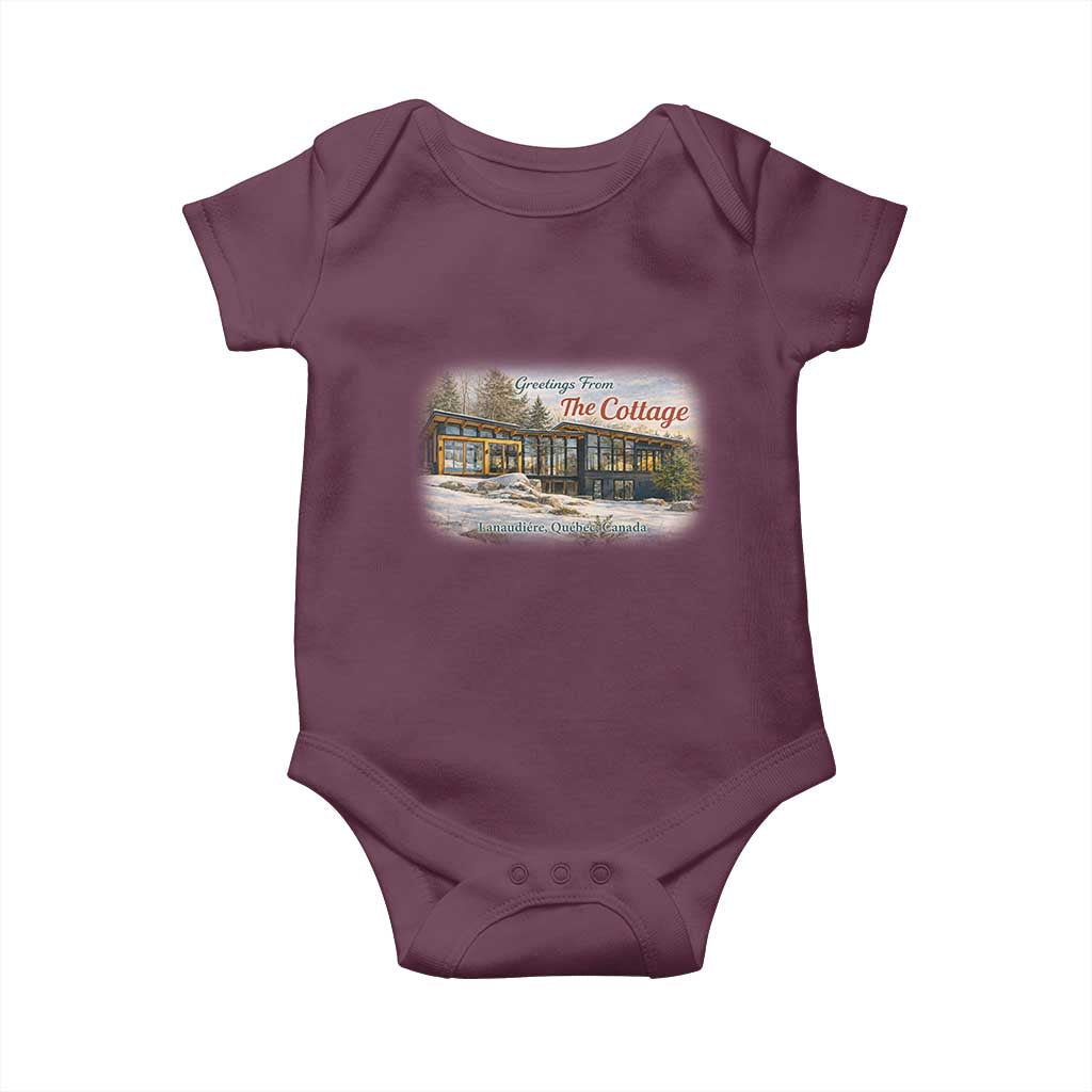 Coming To The Cottage Baby Onesie Retro LGBT Romance Hockey Fan TS10 Maroon Print Your Wear