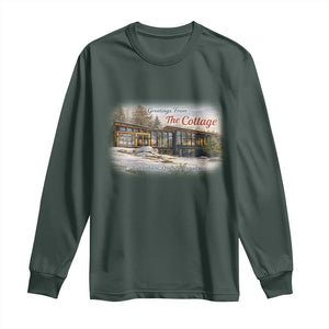 Coming To The Cottage Long Sleeve Shirt Retro LGBT Romance Hockey Fan TS10 Dark Forest Green Print Your Wear