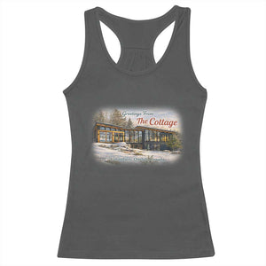 Coming To The Cottage Racerback Tank Top Retro LGBT Romance Hockey Fan TS10 Dark Heather Print Your Wear