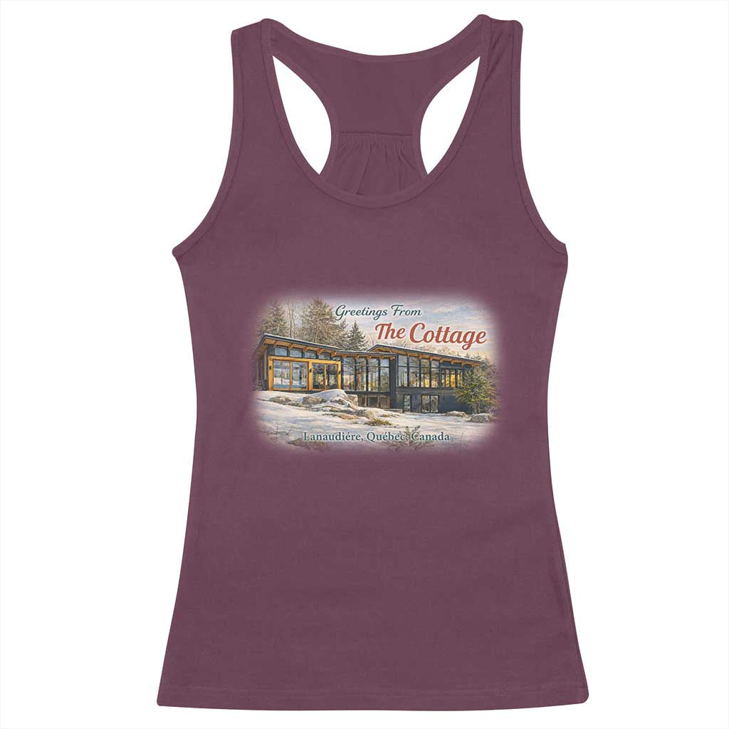 Coming To The Cottage Racerback Tank Top Retro LGBT Romance Hockey Fan TS10 Maroon Print Your Wear