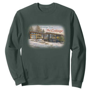 Coming To The Cottage Sweatshirt Retro LGBT Romance Hockey Fan TS10 Dark Forest Green Print Your Wear