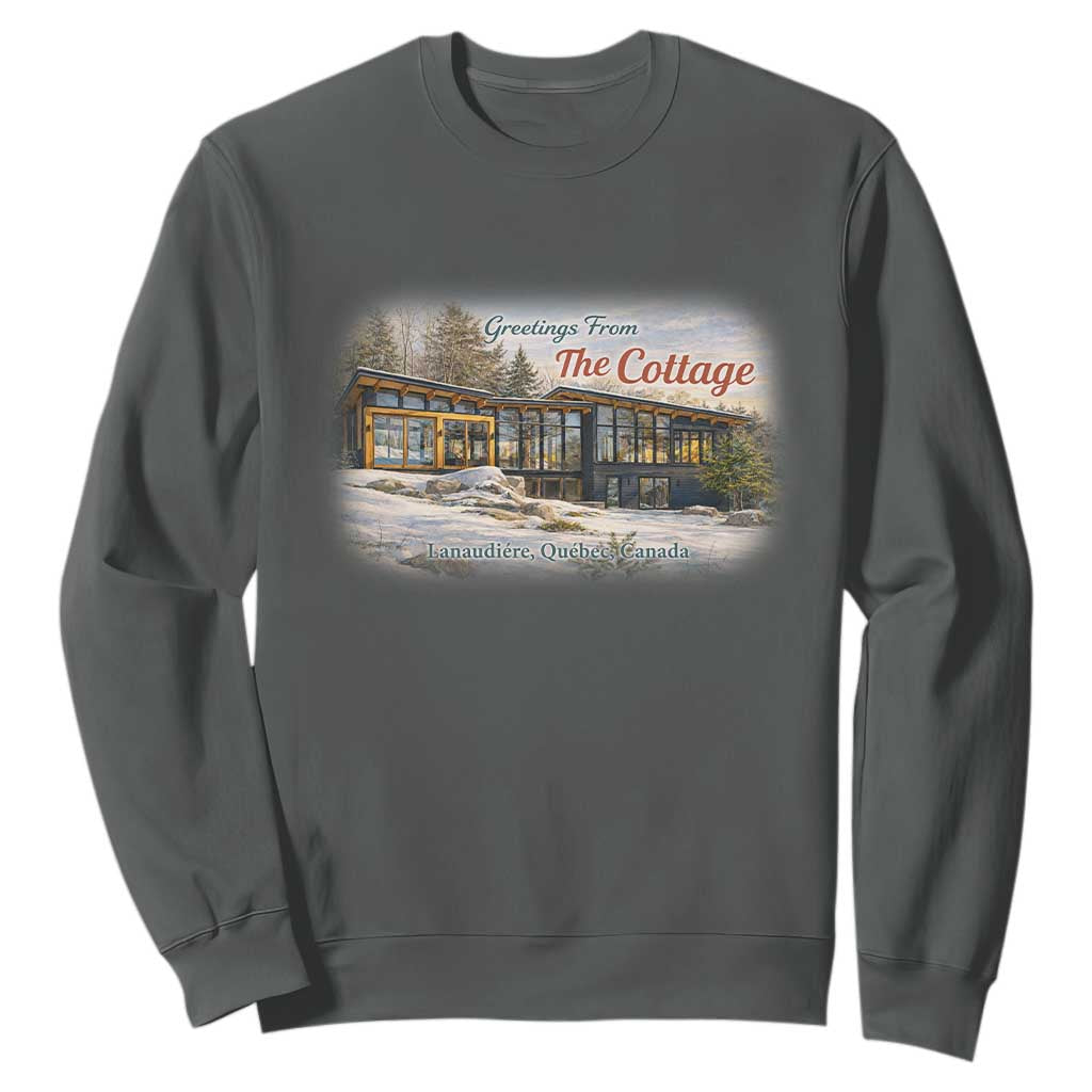 Coming To The Cottage Sweatshirt Retro LGBT Romance Hockey Fan TS10 Dark Heather Print Your Wear