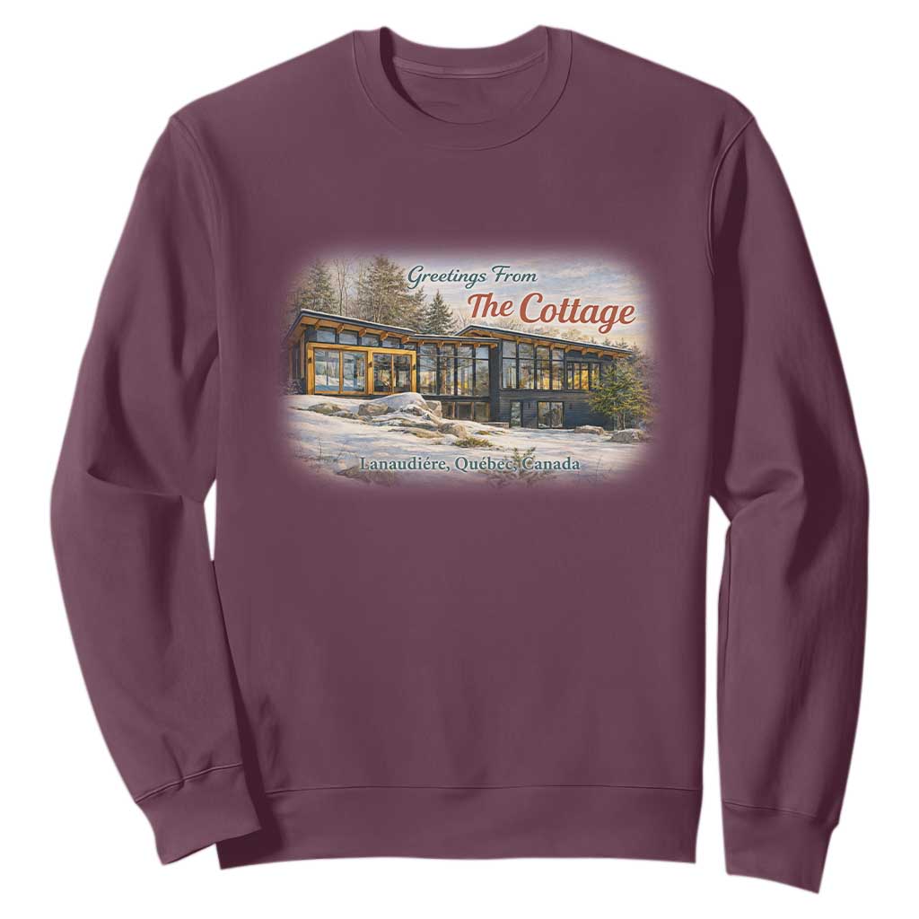 Coming To The Cottage Sweatshirt Retro LGBT Romance Hockey Fan TS10 Maroon Print Your Wear