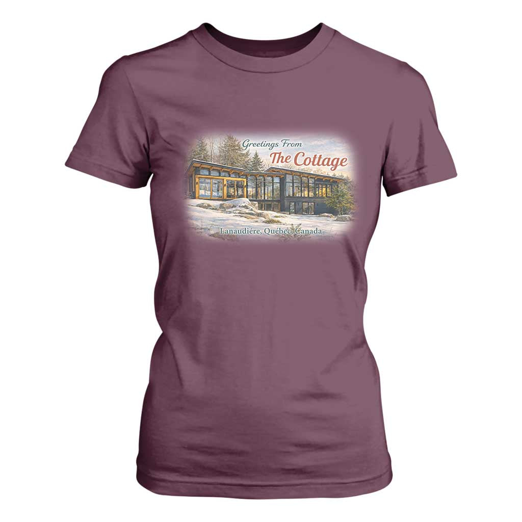 Coming To The Cottage T Shirt For Women Retro LGBT Romance Hockey Fan TS10 Maroon Print Your Wear