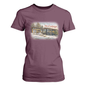 Coming To The Cottage T Shirt For Women Retro LGBT Romance Hockey Fan TS10 Maroon Print Your Wear