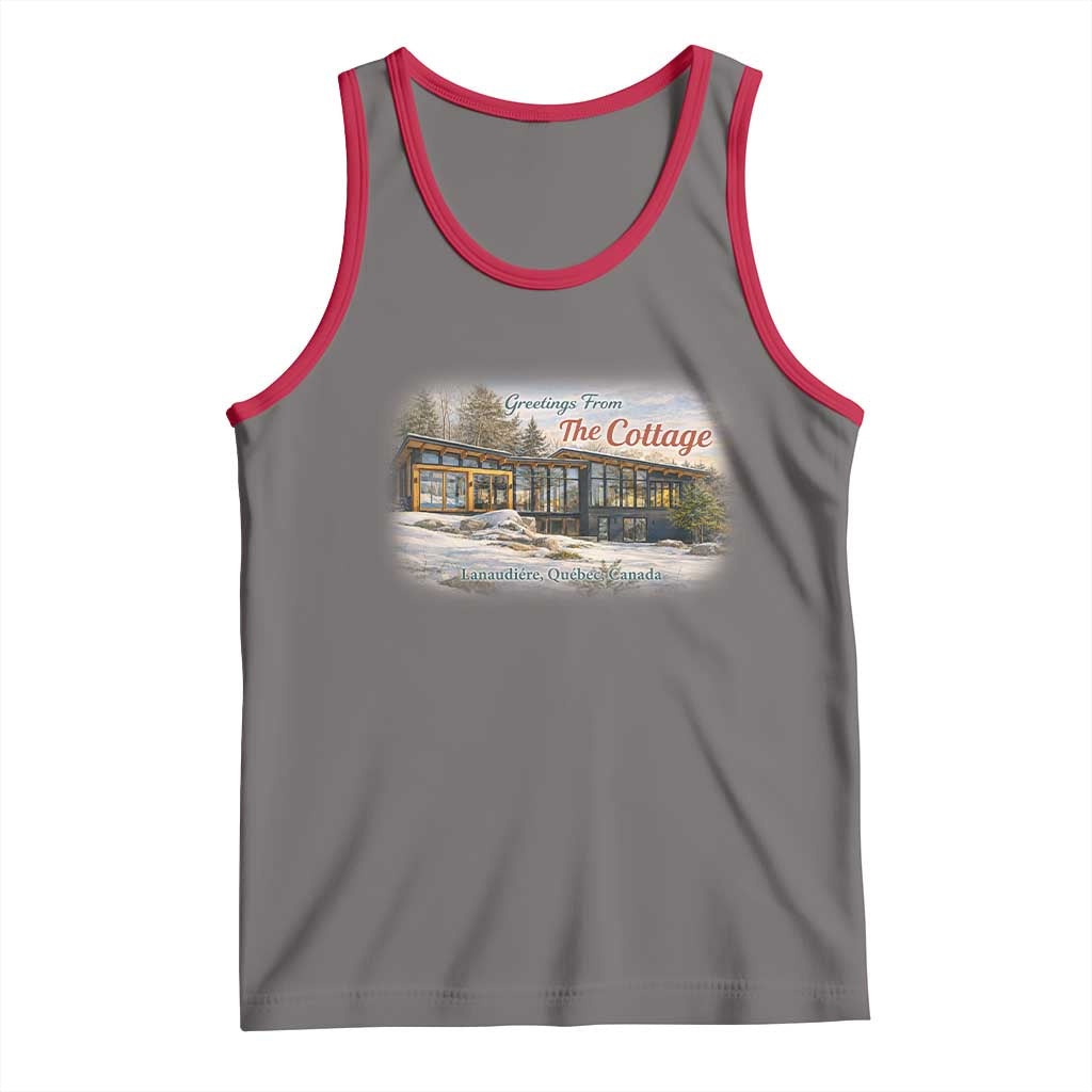 Coming To The Cottage Tank Top Retro LGBT Romance Hockey Fan TS10 Deep Heather Red Print Your Wear