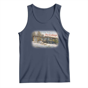 Coming To The Cottage Tank Top Retro LGBT Romance Hockey Fan TS10 Navy Print Your Wear
