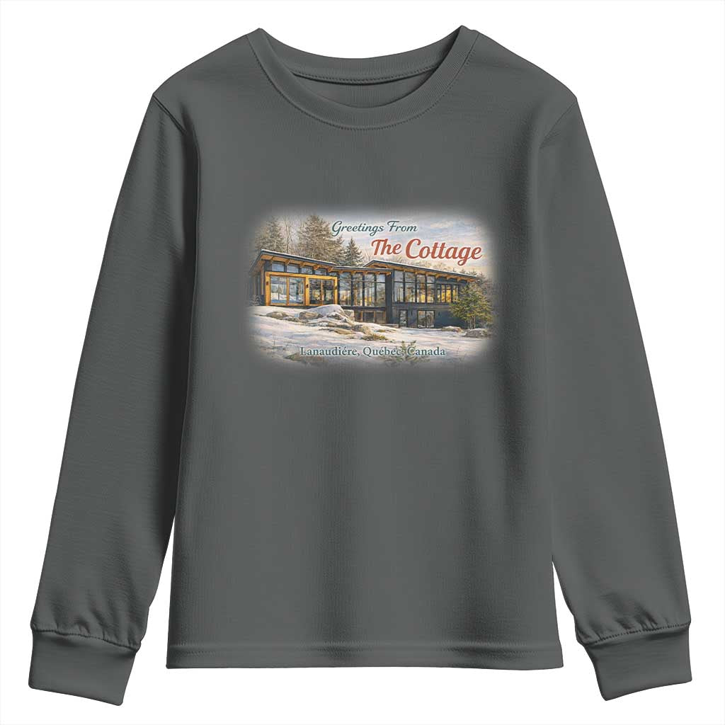 Coming To The Cottage Youth Sweatshirt Retro LGBT Romance Hockey Fan TS10 Dark Heather Print Your Wear