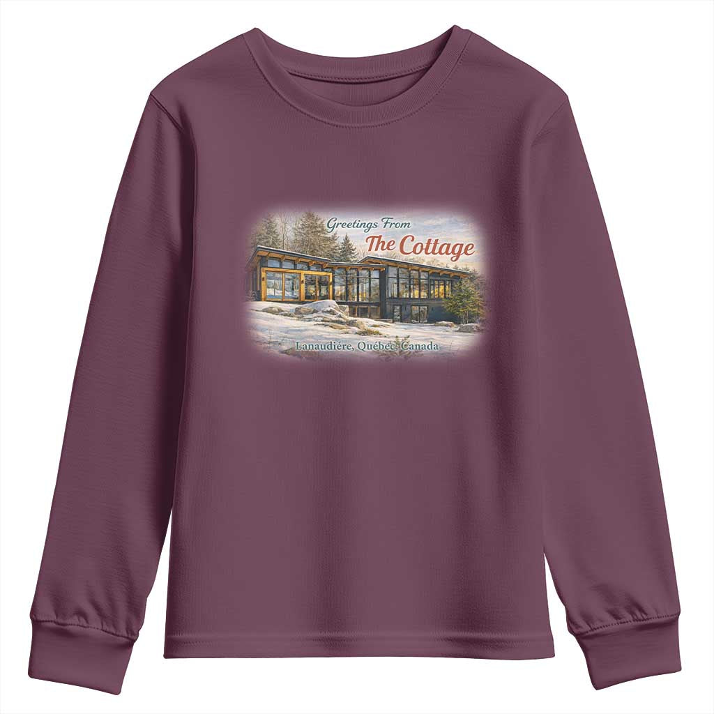 Coming To The Cottage Youth Sweatshirt Retro LGBT Romance Hockey Fan TS10 Maroon Print Your Wear