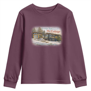 Coming To The Cottage Youth Sweatshirt Retro LGBT Romance Hockey Fan TS10 Maroon Print Your Wear