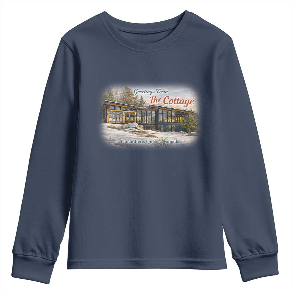 Coming To The Cottage Youth Sweatshirt Retro LGBT Romance Hockey Fan TS10 Navy Print Your Wear