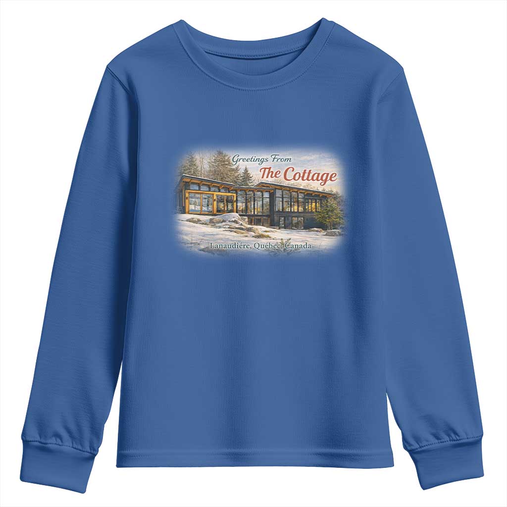 Coming To The Cottage Youth Sweatshirt Retro LGBT Romance Hockey Fan TS10 Royal Blue Print Your Wear