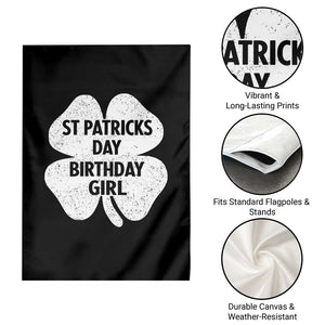 St Patricks Day Birthday Girl Garden Flag Irish Bday Shamrock Clovers TS10 Print Your Wear