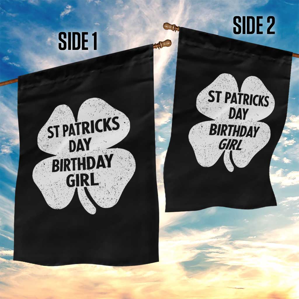 St Patricks Day Birthday Girl Garden Flag Irish Bday Shamrock Clovers TS10 Print Your Wear