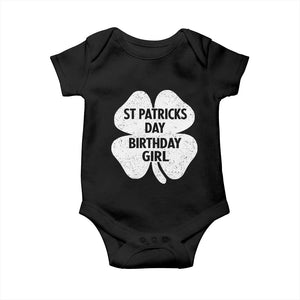 St Patricks Day Birthday Girl Baby Onesie Irish Bday Shamrock Clovers TS10 Black Print Your Wear