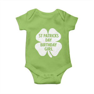 St Patricks Day Birthday Girl Baby Onesie Irish Bday Shamrock Clovers TS10 Lime Print Your Wear