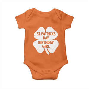St Patricks Day Birthday Girl Baby Onesie Irish Bday Shamrock Clovers TS10 Orange Print Your Wear