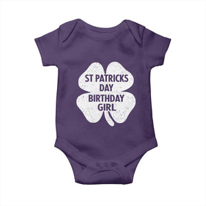 St Patricks Day Birthday Girl Baby Onesie Irish Bday Shamrock Clovers TS10 Purple Print Your Wear