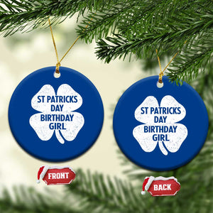 St Patricks Day Birthday Girl Ceramic Ornament Irish Bday Shamrock Clovers TS10 1pc Blue Print Your Wear
