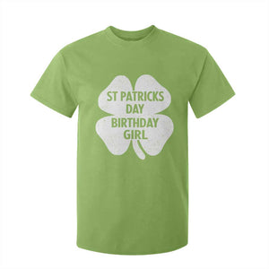 St Patricks Day Birthday Girl T Shirt For Kid Irish Bday Shamrock Clovers TS10 Lime Print Your Wear