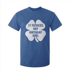St Patricks Day Birthday Girl T Shirt For Kid Irish Bday Shamrock Clovers TS10 Royal Blue Print Your Wear