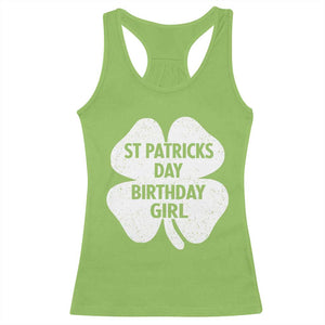 St Patricks Day Birthday Girl Racerback Tank Top Irish Bday Shamrock Clovers TS10 Lime Print Your Wear