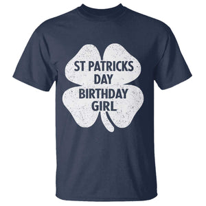 St Patricks Day Birthday Girl T Shirt Irish Bday Shamrock Clovers TS10 Navy Print Your Wear