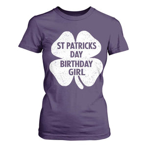 St Patricks Day Birthday Girl T Shirt For Women Irish Bday Shamrock Clovers TS10 Purple Print Your Wear
