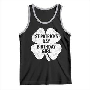St Patricks Day Birthday Girl Tank Top Irish Bday Shamrock Clovers TS10 Black Athletic Heather Print Your Wear