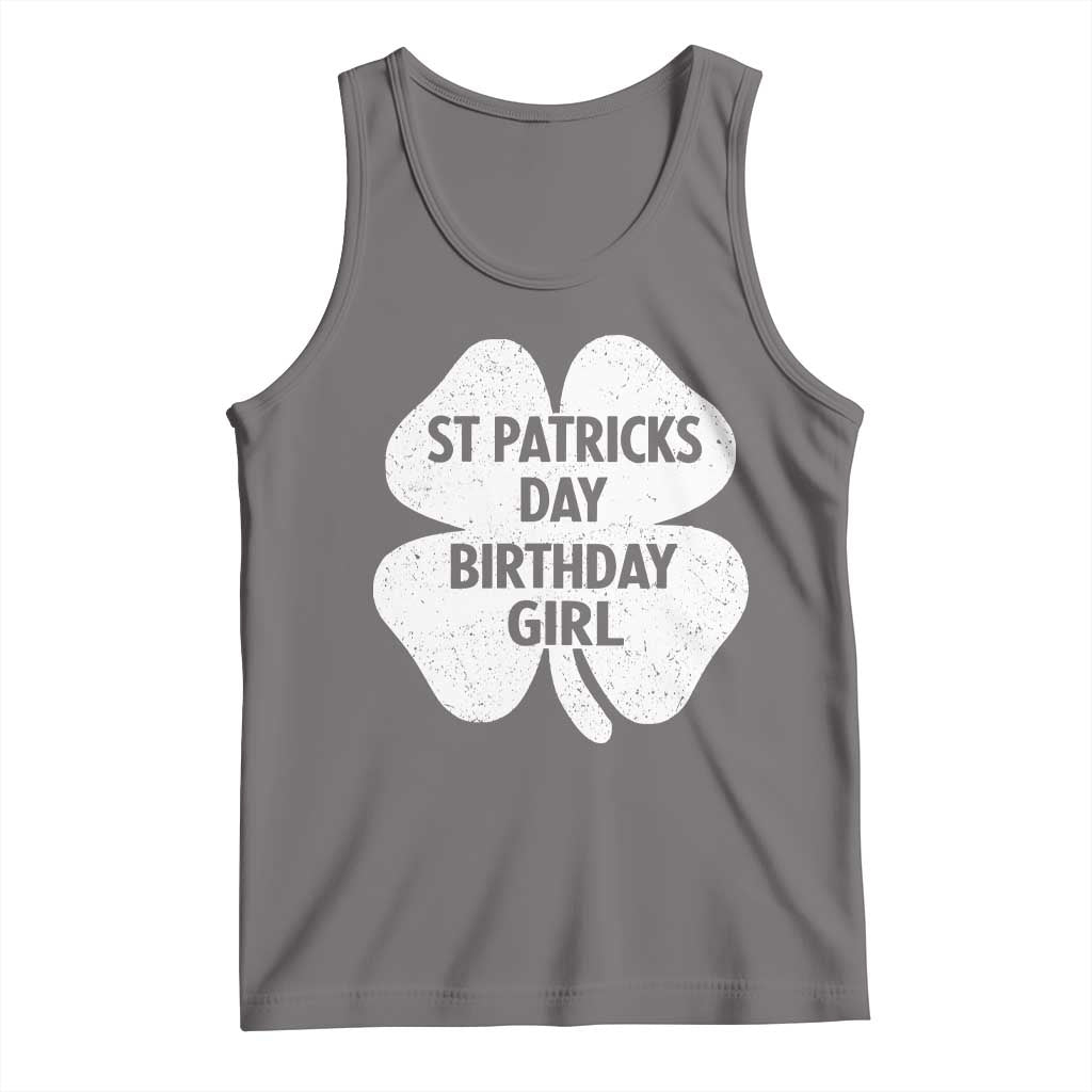 St Patricks Day Birthday Girl Tank Top Irish Bday Shamrock Clovers TS10 Deep Heather Print Your Wear