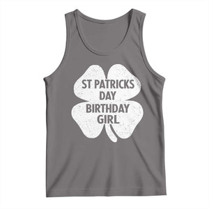 St Patricks Day Birthday Girl Tank Top Irish Bday Shamrock Clovers TS10 Deep Heather Print Your Wear