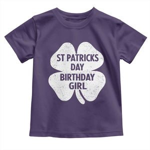 St Patricks Day Birthday Girl Toddler T Shirt Irish Bday Shamrock Clovers TS10 Purple Print Your Wear