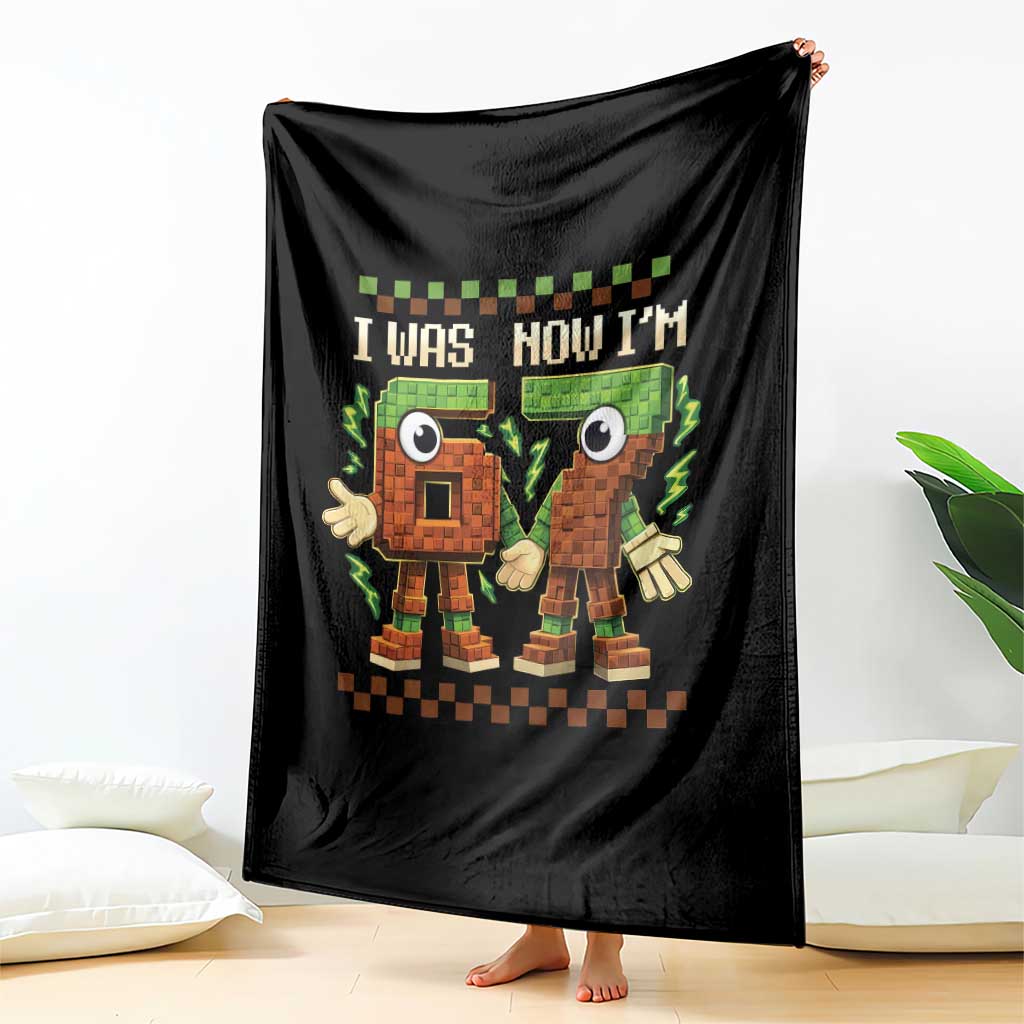 I Was 6 Now Im 7 7th Birthday 67 Meme Throw Blanket Six Seven Checkered Kids Gaming Meme TS10 Print Your Wear