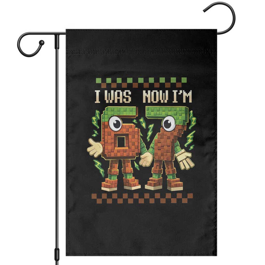 I Was 6 Now Im 7 7th Birthday 67 Meme Garden Flag Six Seven Checkered Kids Gaming Meme TS10 Black Print Your Wear