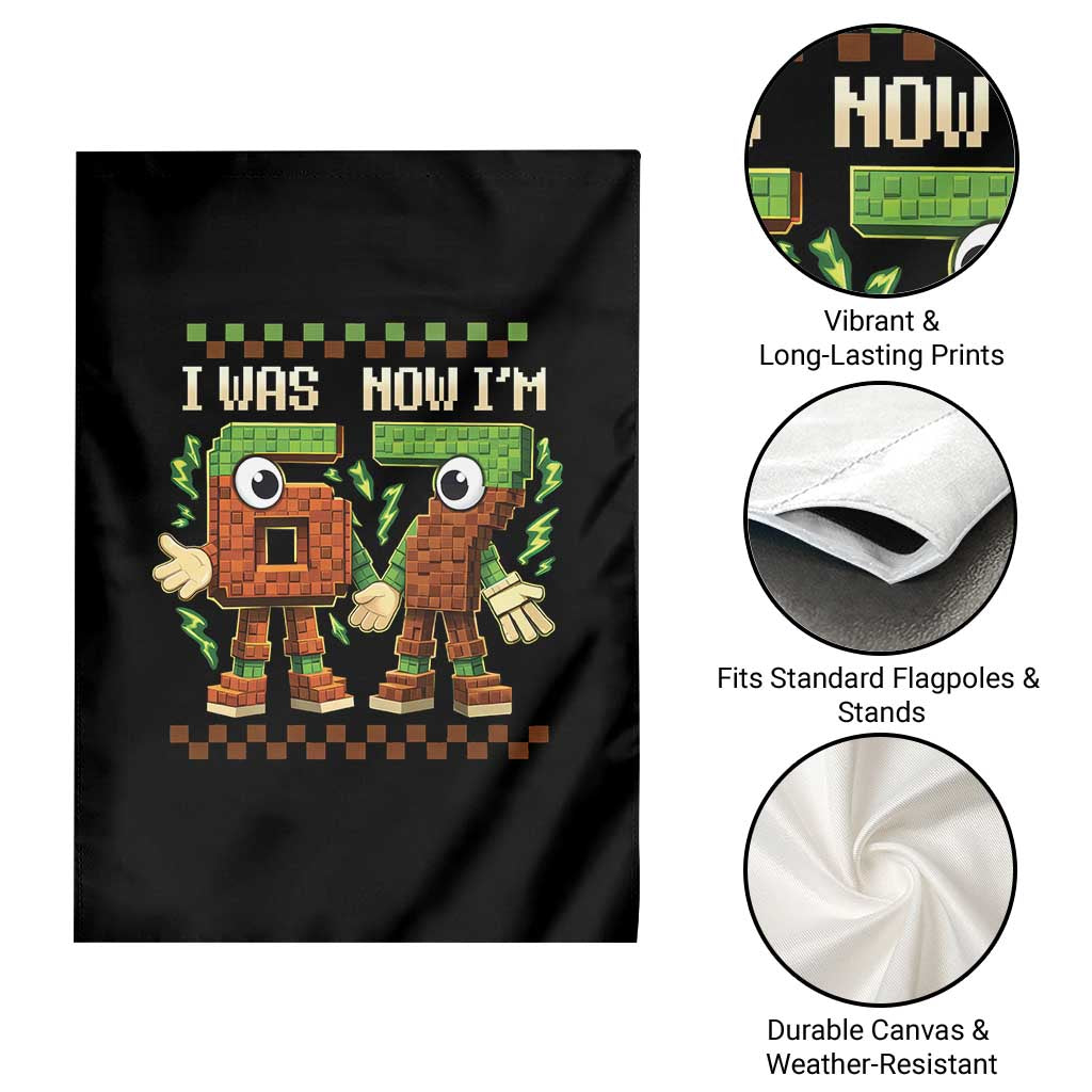 I Was 6 Now Im 7 7th Birthday 67 Meme Garden Flag Six Seven Checkered Kids Gaming Meme TS10 Print Your Wear