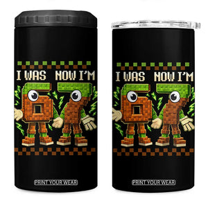I Was 6 Now Im 7 7th Birthday 67 Meme 4 in 1 Can Cooler Tumbler Six Seven Checkered Kids Gaming Meme TS10 One Size: 16 oz Black Print Your Wear