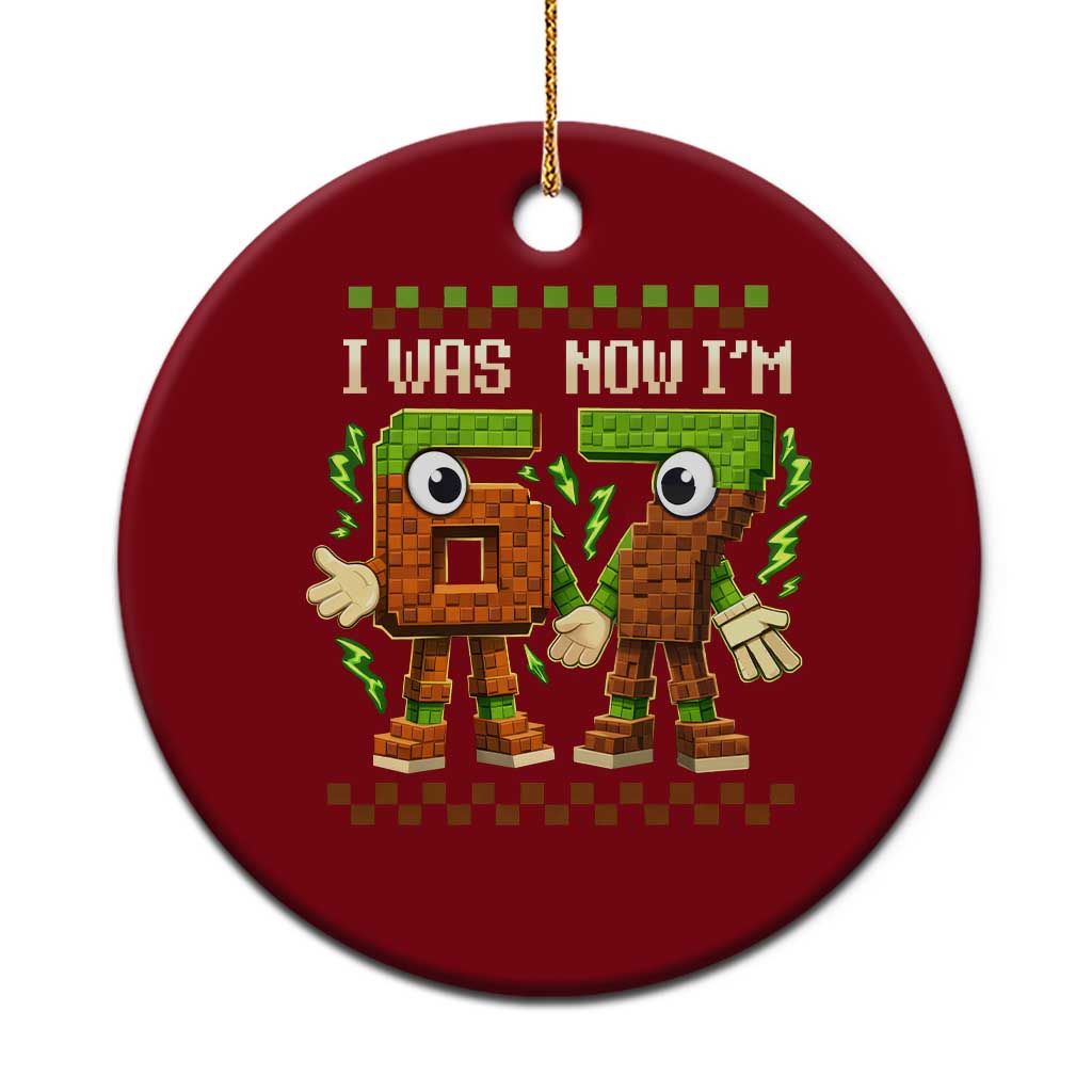 I Was 6 Now Im 7 7th Birthday 67 Meme Ceramic Ornament Six Seven Checkered Kids Gaming Meme TS10 1pc Red Print Your Wear
