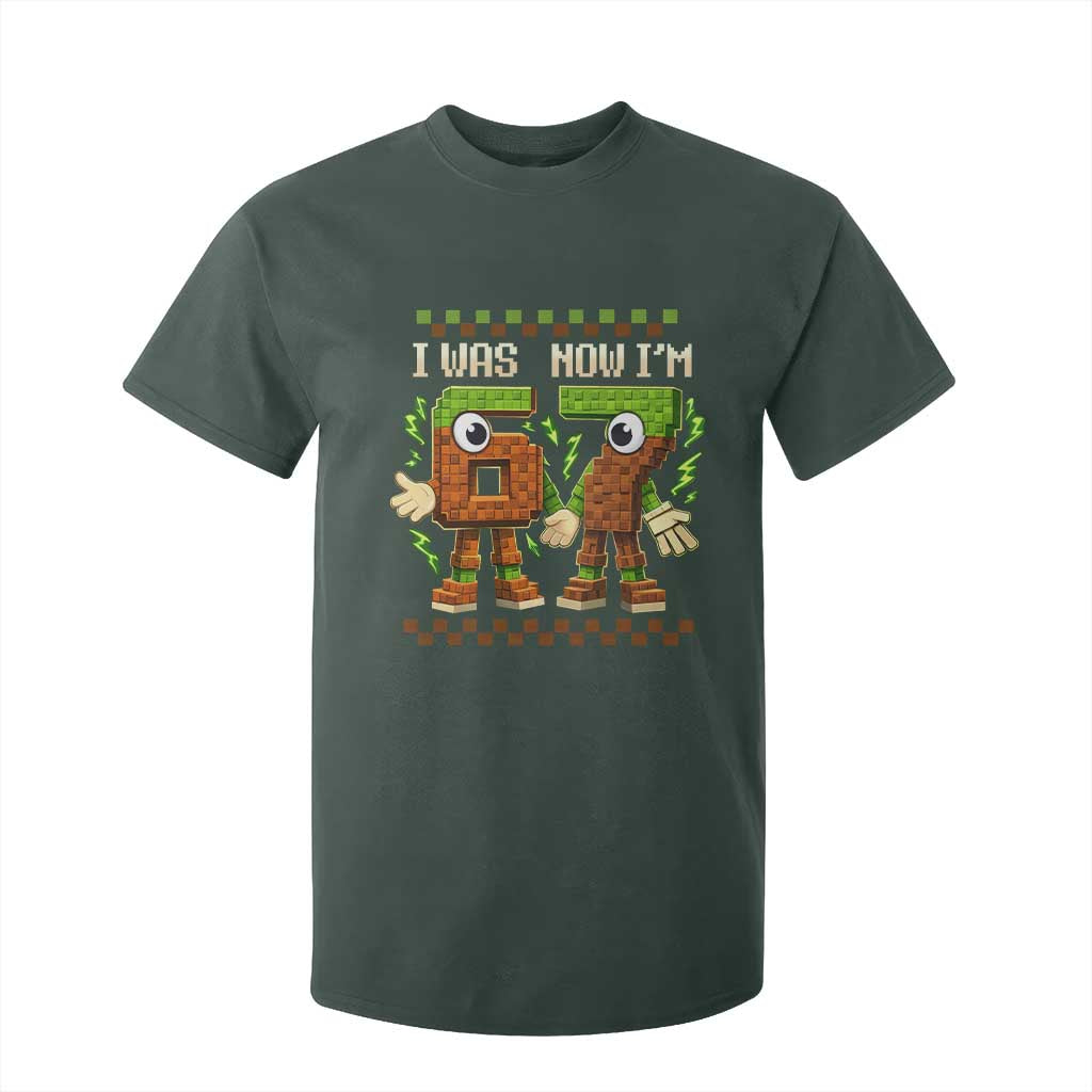 I Was 6 Now Im 7 7th Birthday 67 Meme T Shirt For Kid Six Seven Checkered Kids Gaming Meme TS10 Dark Forest Green Print Your Wear