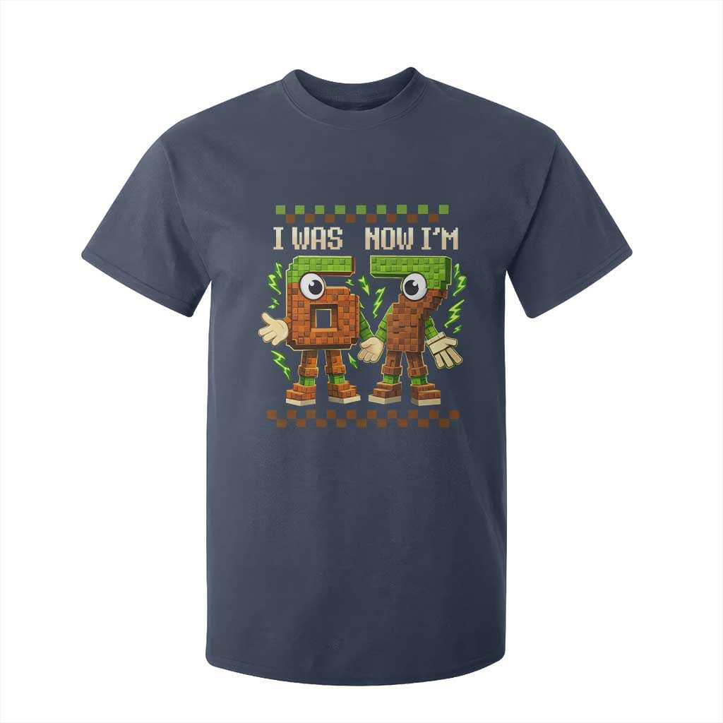 I Was 6 Now Im 7 7th Birthday 67 Meme T Shirt For Kid Six Seven Checkered Kids Gaming Meme TS10 Navy Print Your Wear