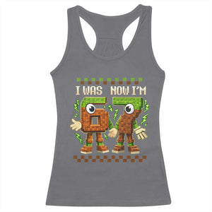 I Was 6 Now Im 7 7th Birthday 67 Meme Racerback Tank Top Six Seven Checkered Kids Gaming Meme TS10 Charcoal Print Your Wear