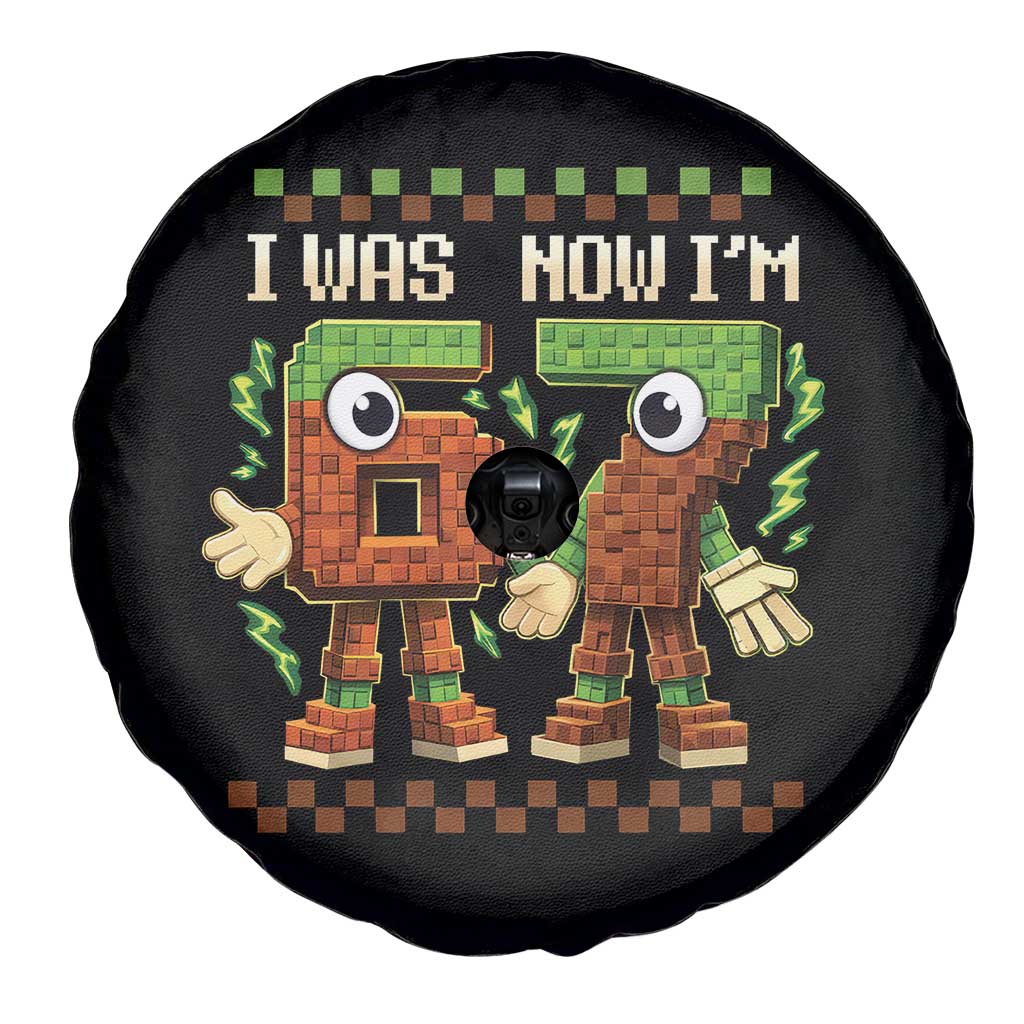 I Was 6 Now Im 7 7th Birthday 67 Meme Spare Tire Cover Six Seven Checkered Kids Gaming Meme TS10 Print Your Wear