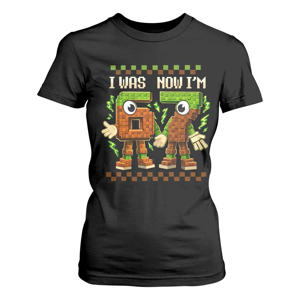 I Was 6 Now Im 7 7th Birthday 67 Meme T Shirt For Women Six Seven Checkered Kids Gaming Meme TS10 Black Print Your Wear