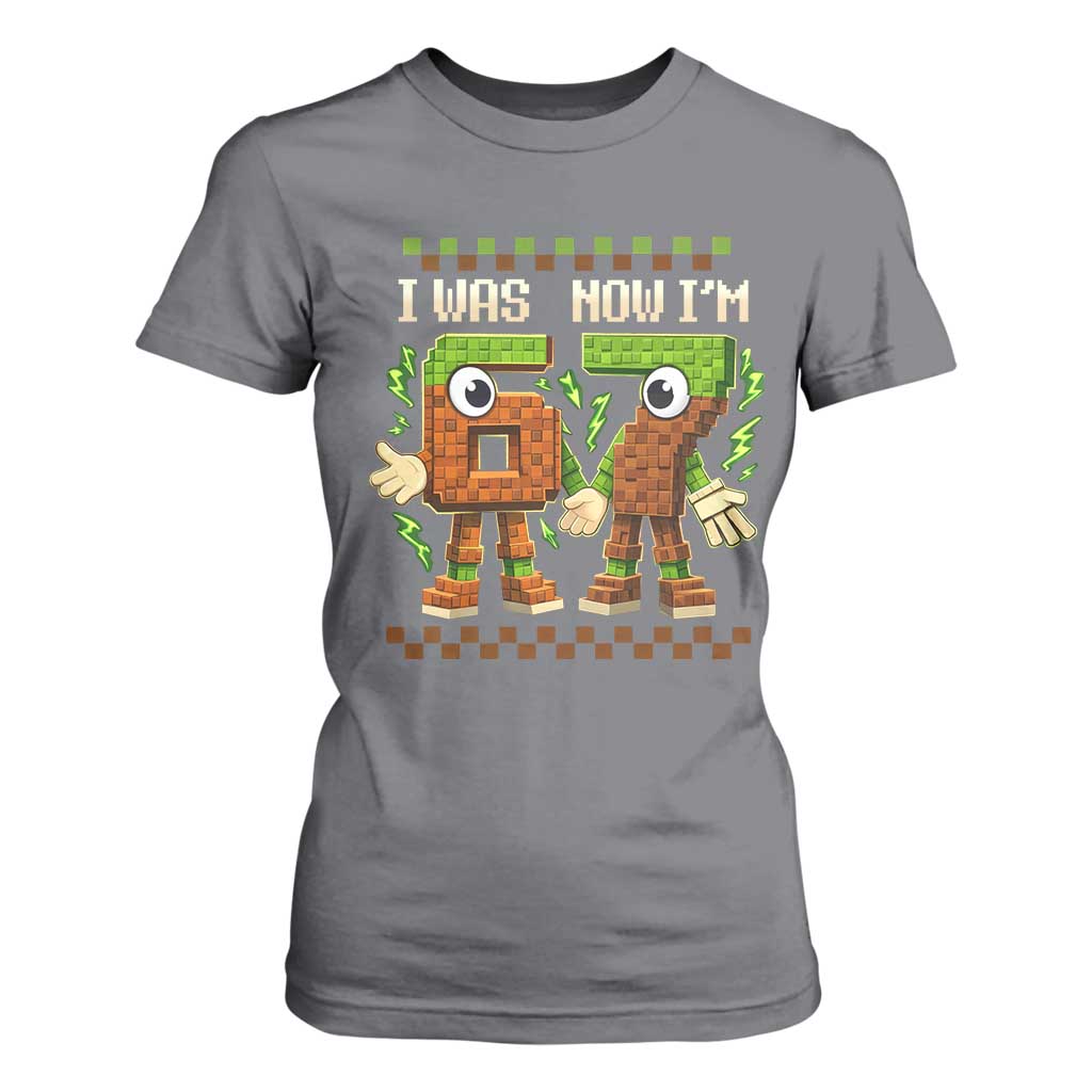I Was 6 Now Im 7 7th Birthday 67 Meme T Shirt For Women Six Seven Checkered Kids Gaming Meme TS10 Charcoal Print Your Wear
