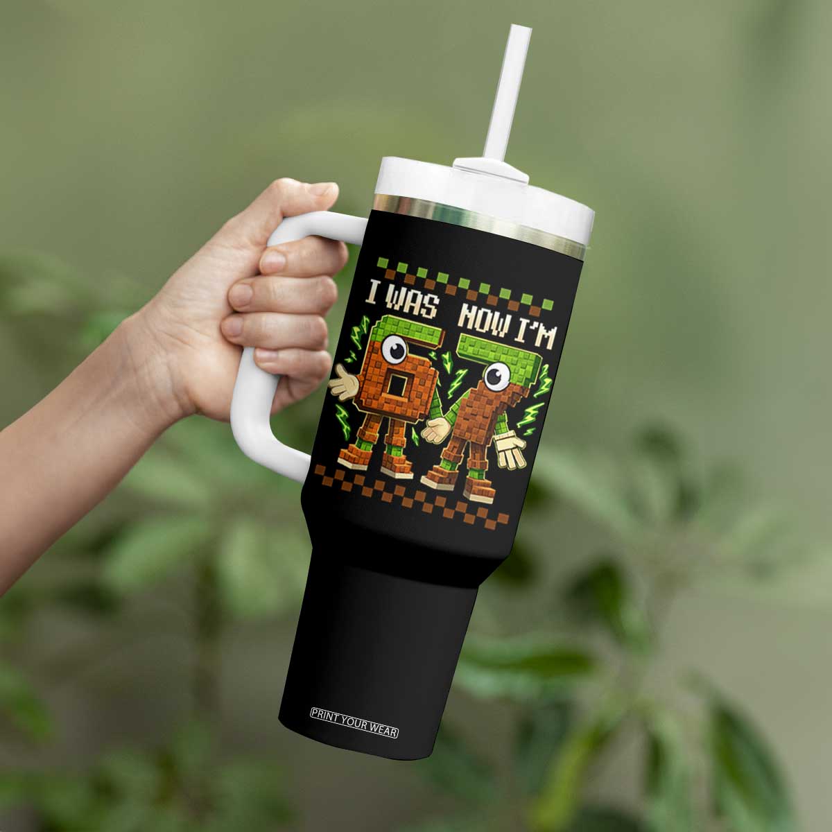 I Was 6 Now Im 7 7th Birthday 67 Meme Tumbler With Handle Six Seven Checkered Kids Gaming Meme TS10 Print Your Wear