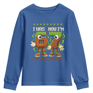 I Was 6 Now Im 7 7th Birthday 67 Meme Youth Sweatshirt Six Seven Checkered Kids Gaming Meme TS10 Royal Blue Print Your Wear