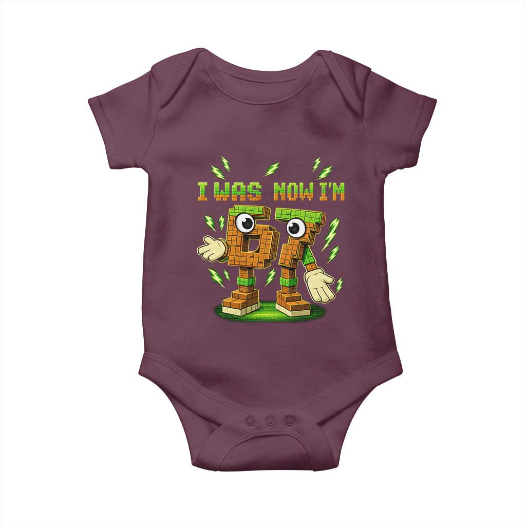 I Was 6 Now Im 7 7th Birthday 67 Meme Baby Onesie Funny 6 7 Birthday Six Seven Kids Gaming TS10 Maroon Print Your Wear
